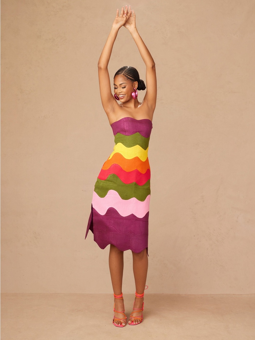 KNAFE Handcrafted in Nigeria Aso-Oke Magenta Hayet Dress NWT